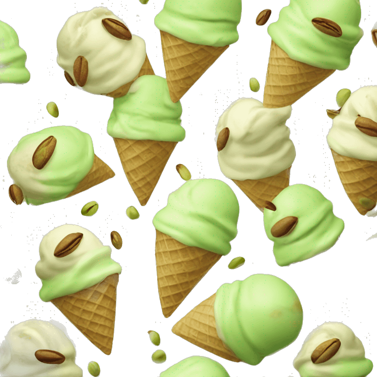 Aesthetic realistic pistachio icecream  emoji