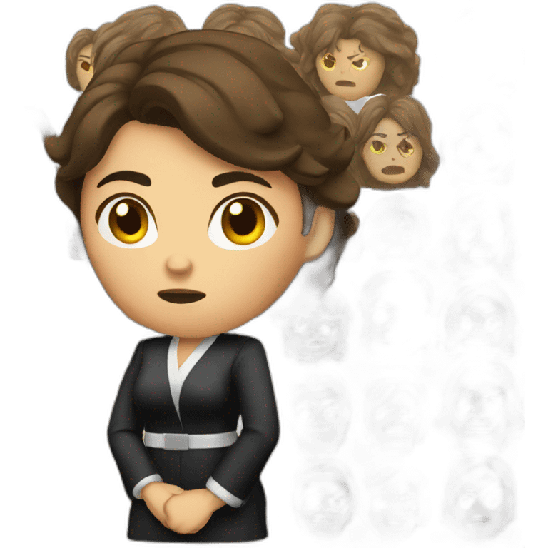 angry female judge brunette emoji