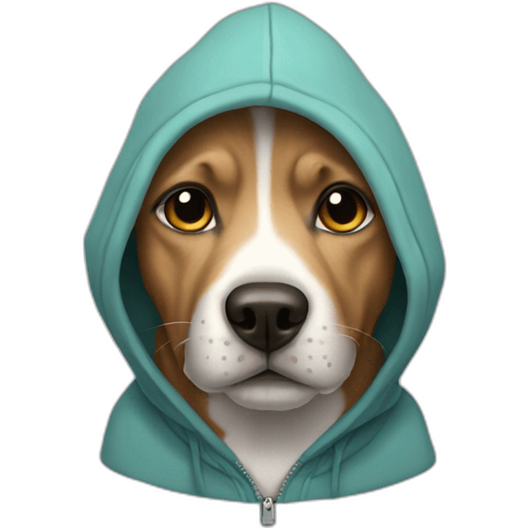 Dog wearing a hoodie emoji