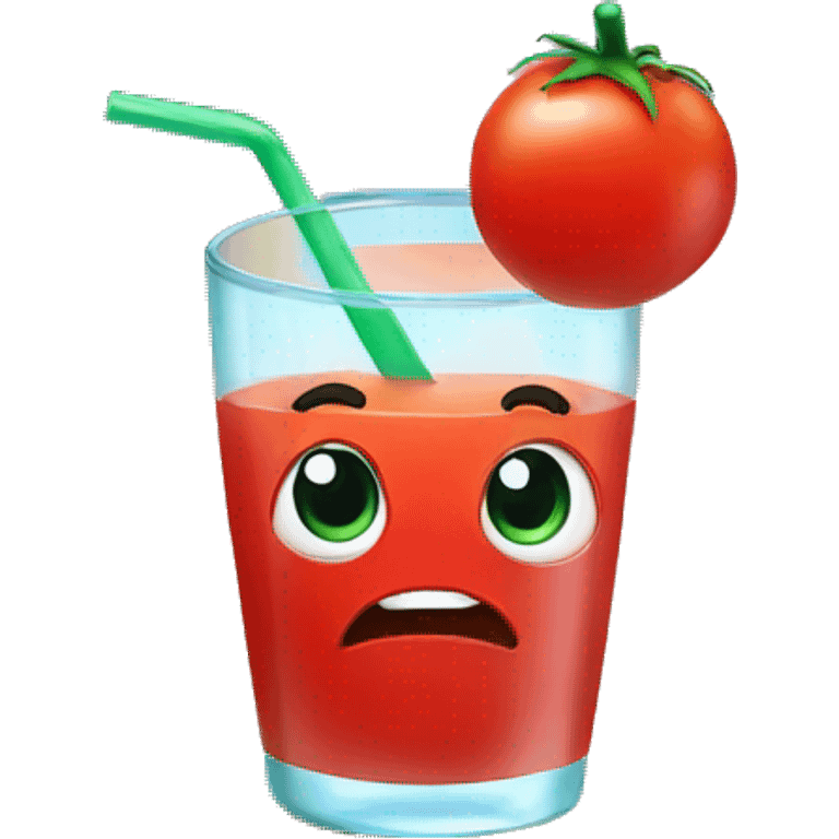 Tomato with a fruity drink in hand emoji