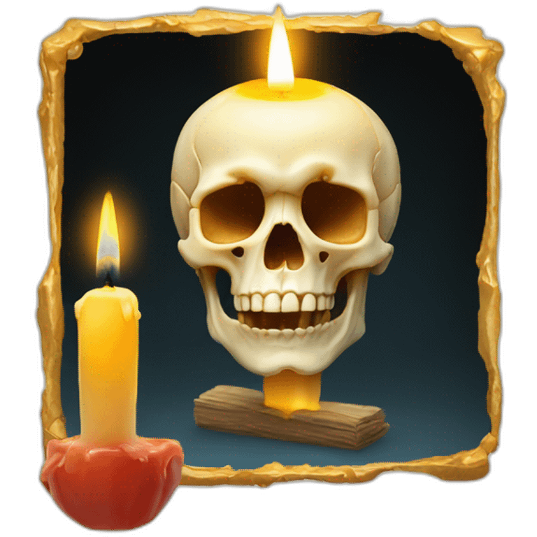 skull in wax with candle emoji