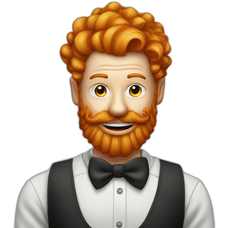 ginger man with clown mask, barber on background emoji