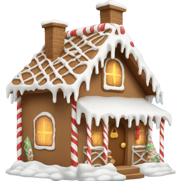 Winter gingerbread house emoji