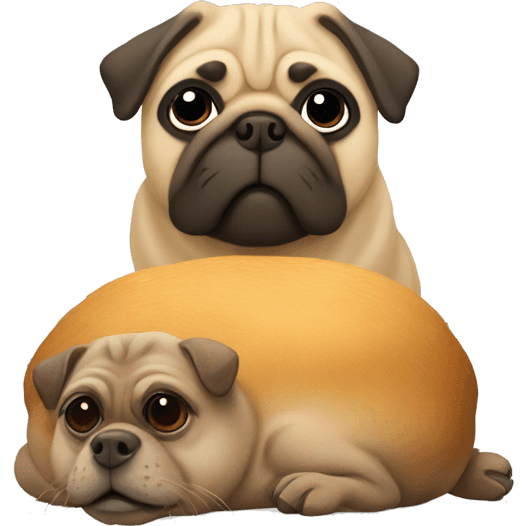 A pug on top of a capybara  emoji