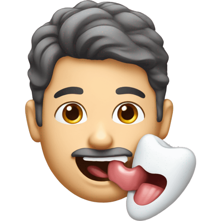 italian gay man kissing a tooth emoji