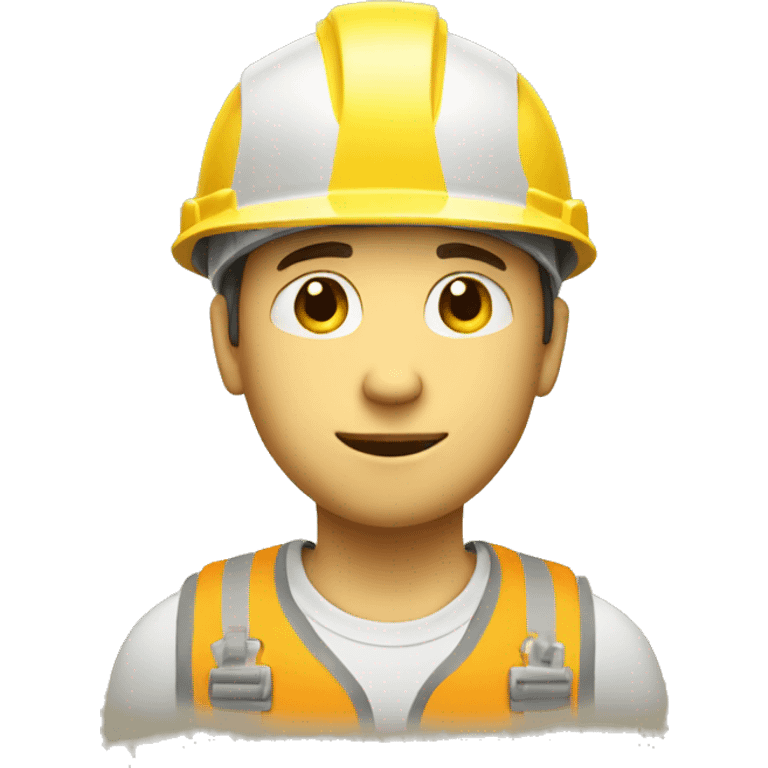 A braver man, white skin, with a construction hat yellow emoji