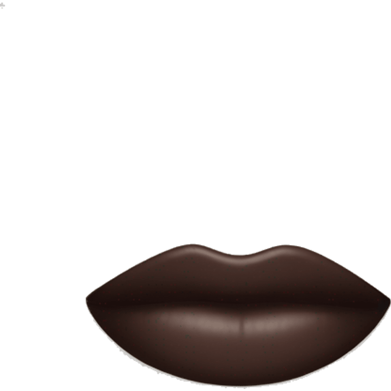 One Dark brown lipstick mark emoji