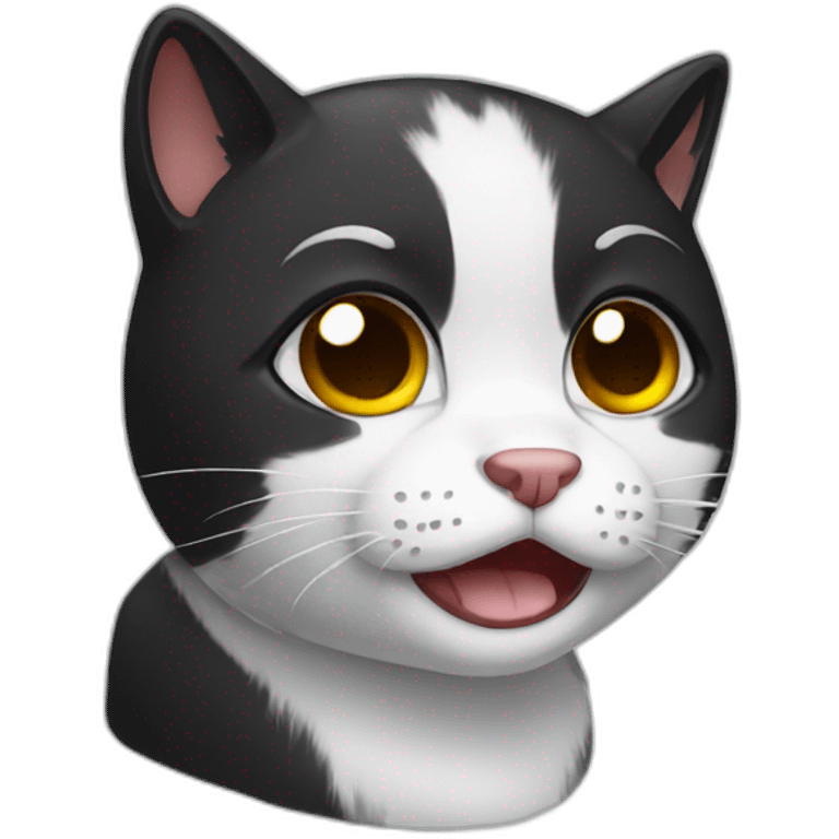 crying black and white cat emoji