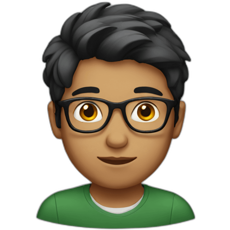 pakistani boy with glasses with red hair emoji