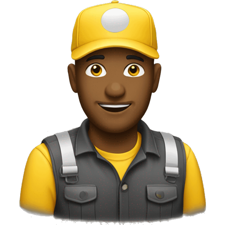 driver with yellow trucker hat emoji