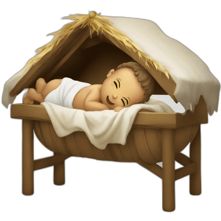 Baby Jesus in a manger emoji