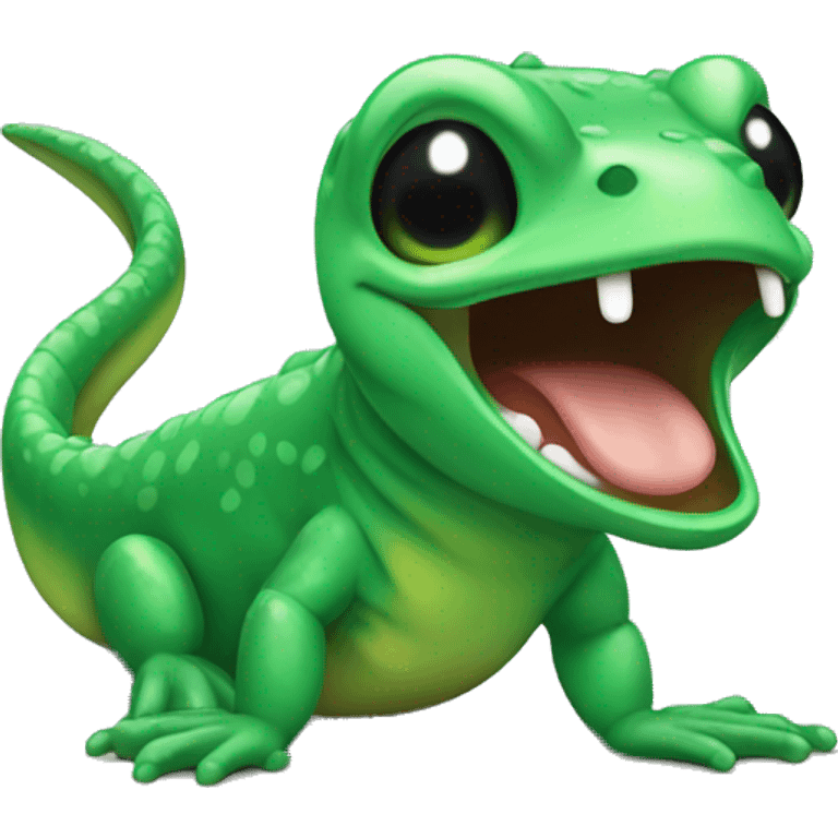 emoji green salamander crying emoji