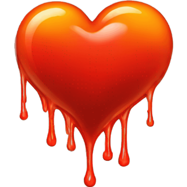 bleeding red heart glowing red-orange emoji