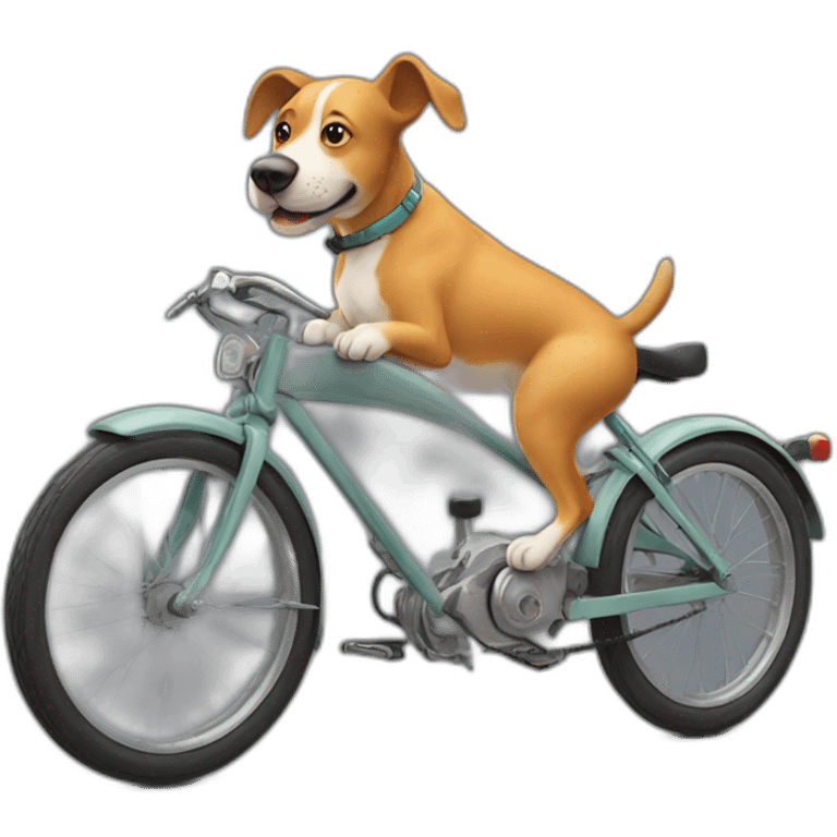 Dog was drive in bike emoji