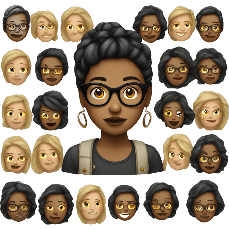 20 years old hipster woman  emoji