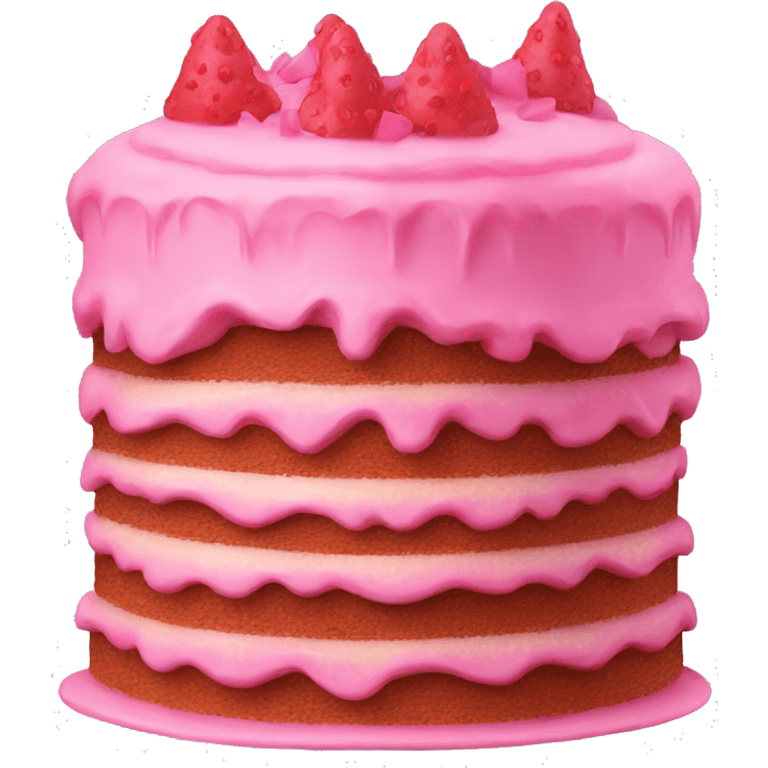 Realistic pink layered cake emoji