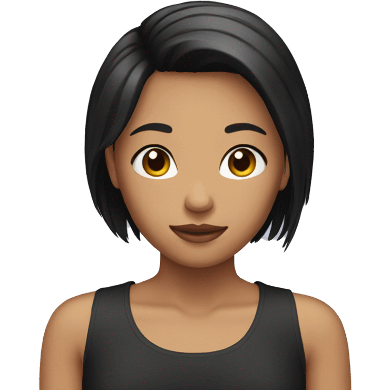 girl have a black short hair  emoji