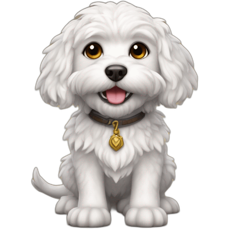 White cavapoo as dragon from World of Warcraft  emoji