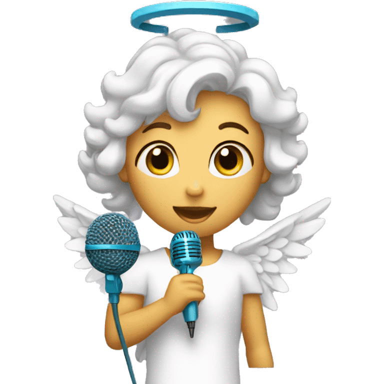 Angel and microphone  emoji