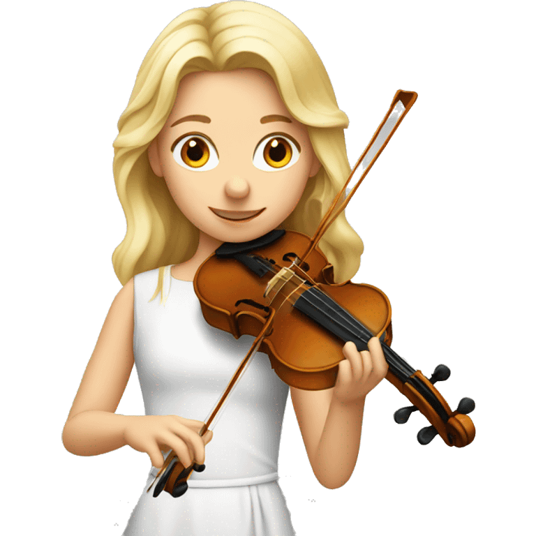 blond girl playing a violin emoji