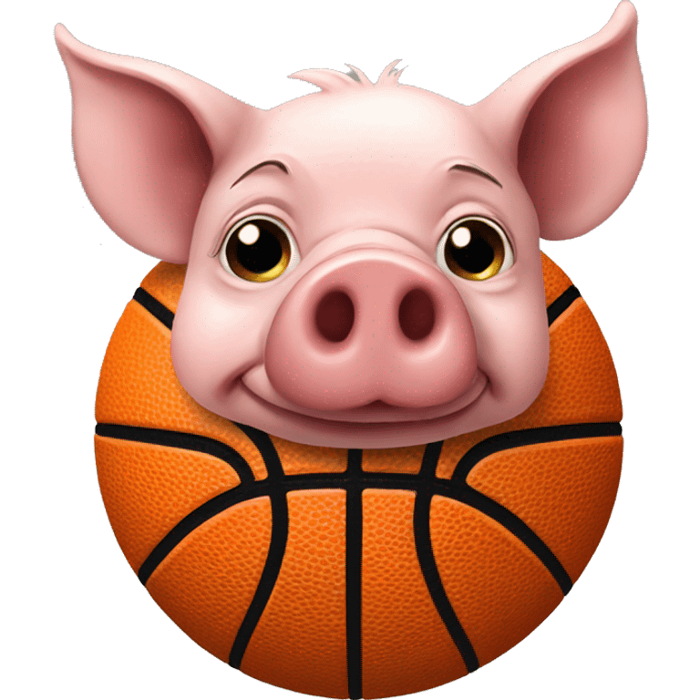 Pig on top of basketball  emoji