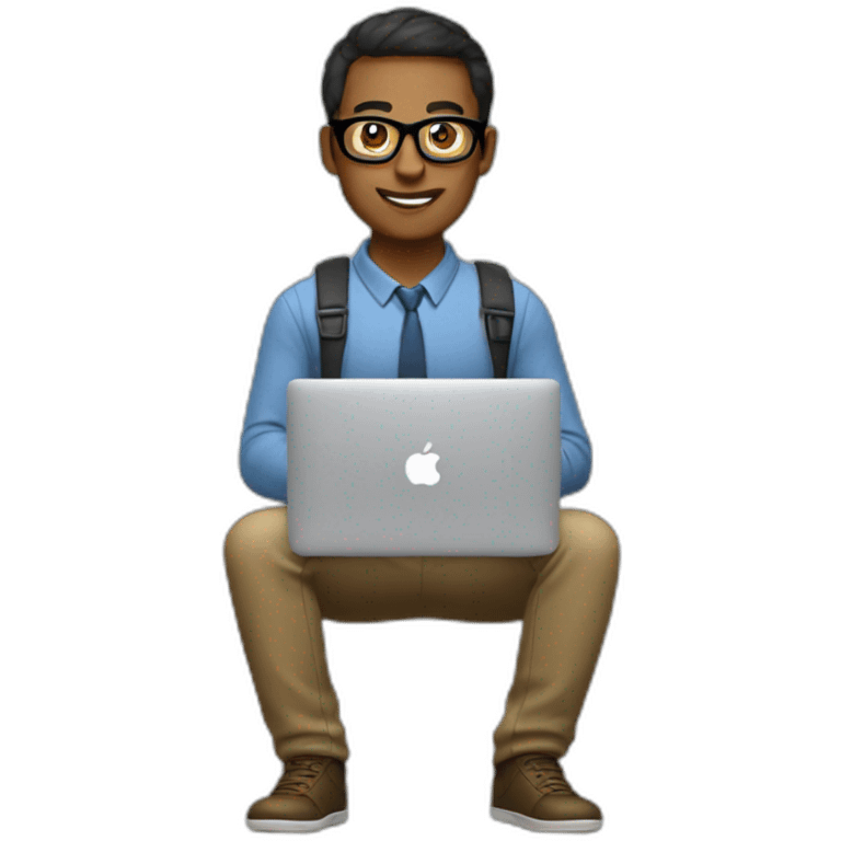 Nerd with MacBook emoji