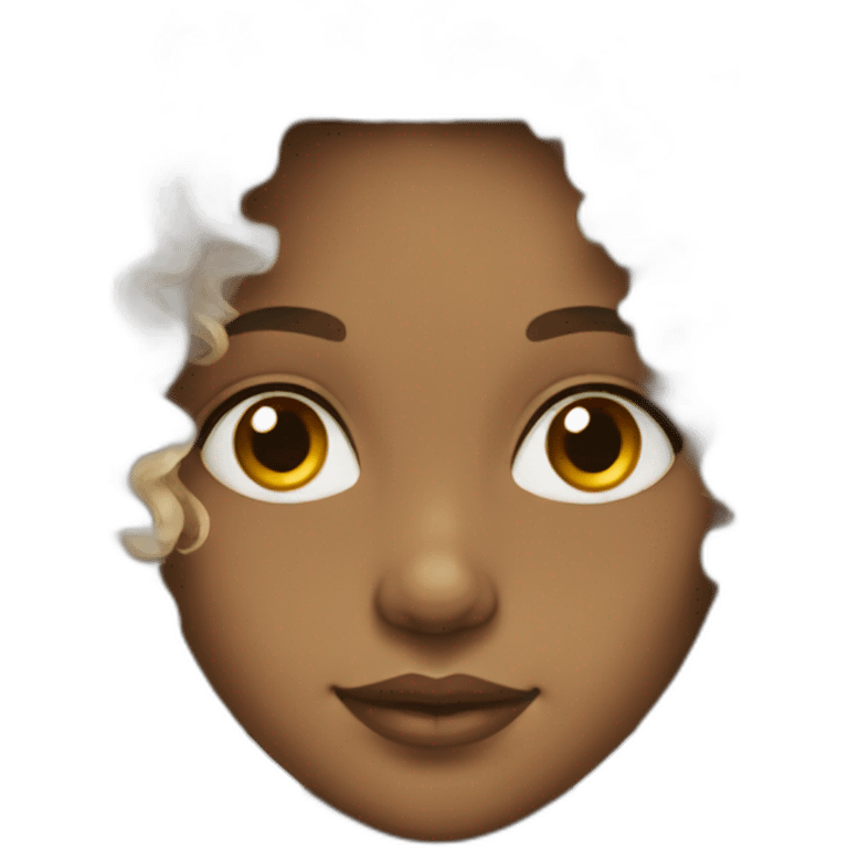 Mixed girl curly hair emoji