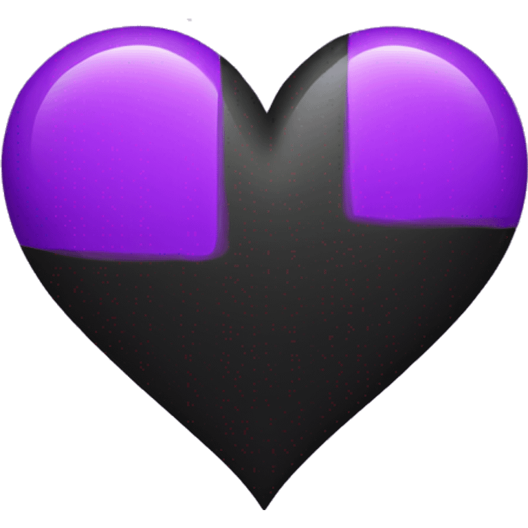 Half black and Purple Heart emoji