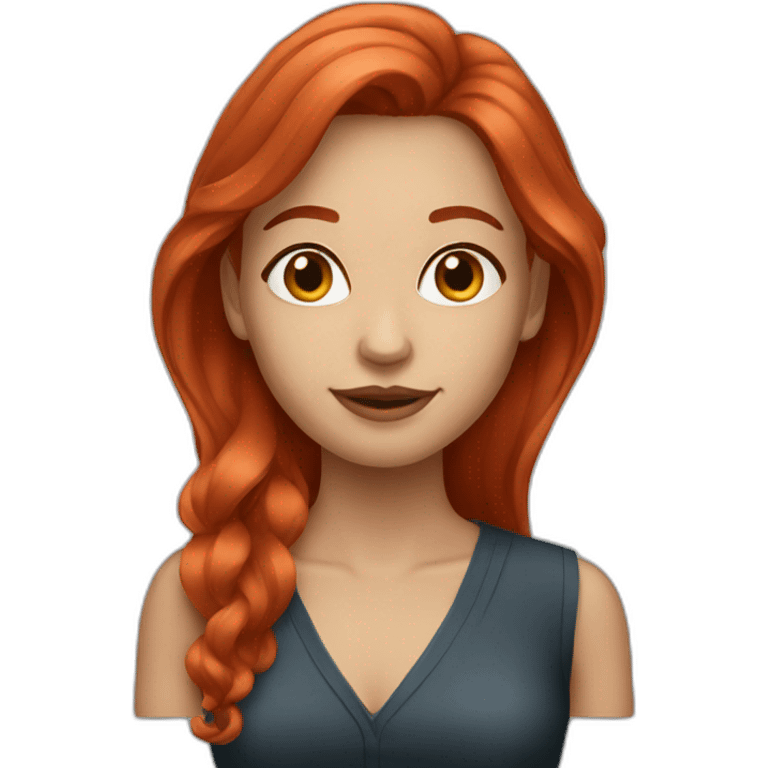 red hair woman elegant with long hair emoji