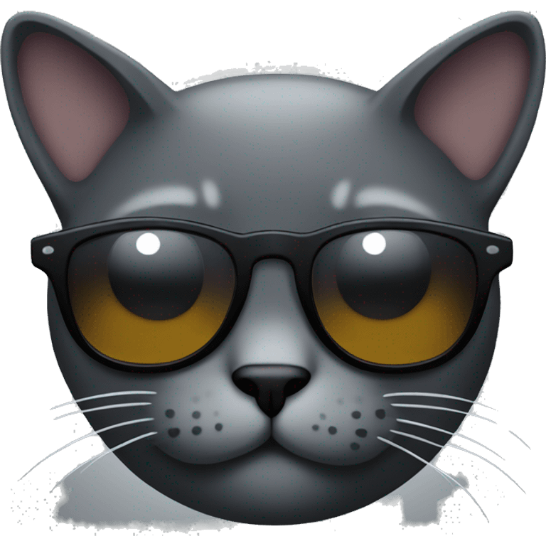 Dark grey cat with sunglasses emoji