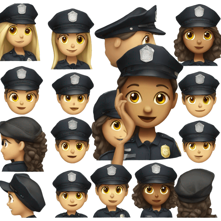 Girl with a cop hat emoji