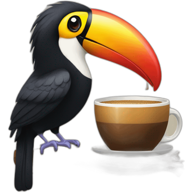 toucan with coffee emoji