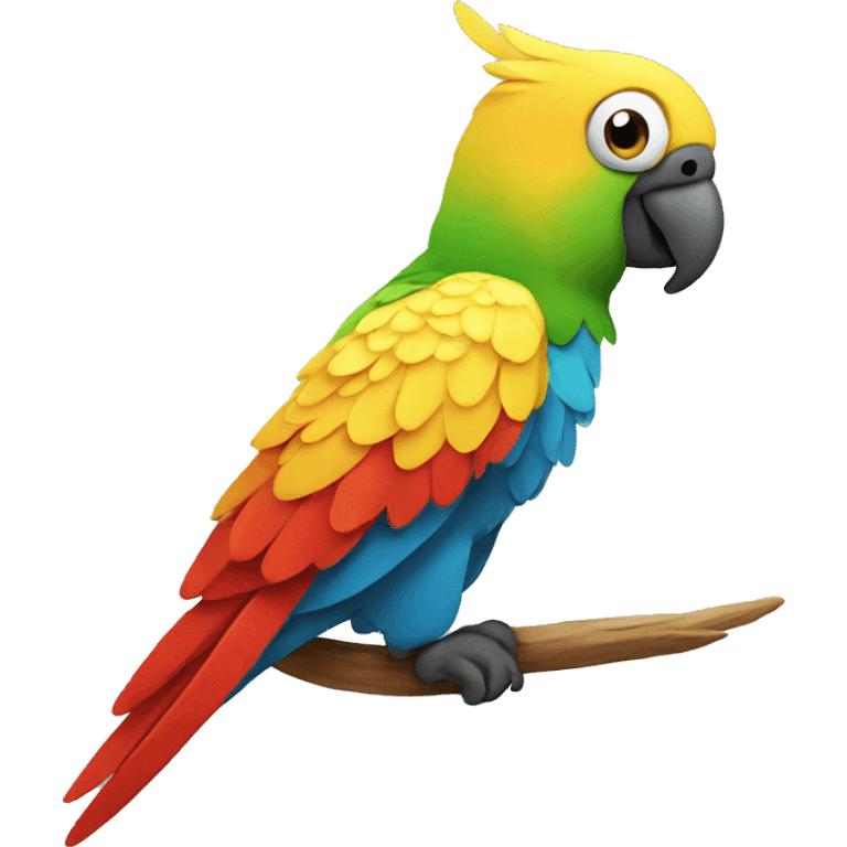 Cool parrot with a wing emoji