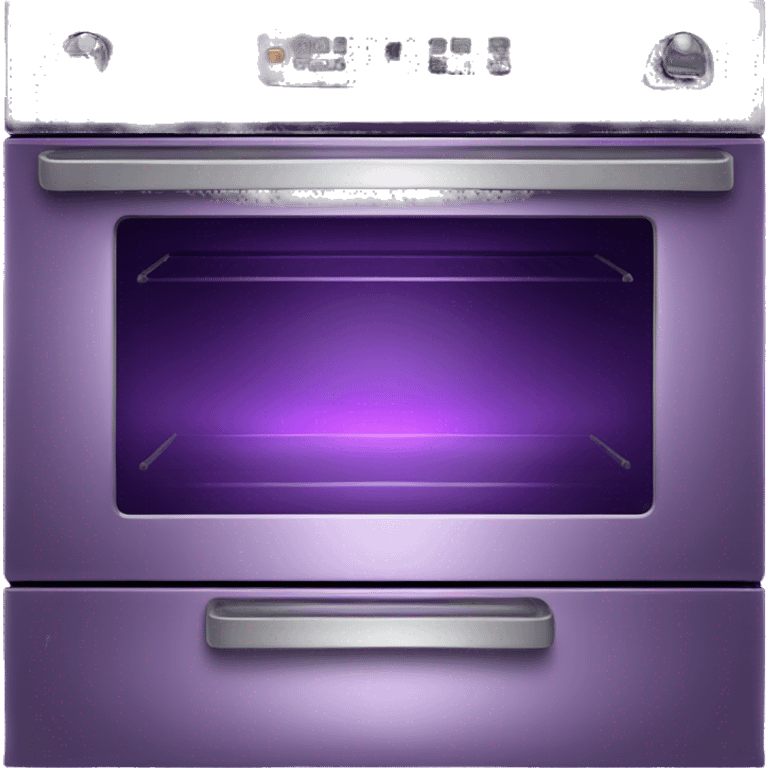 Realistic Metallic royal purple oven isolated.  emoji