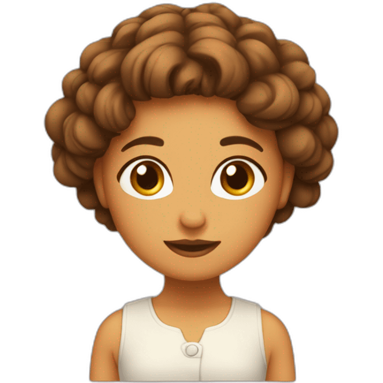 Chica con pelo  liso  marrón emoji