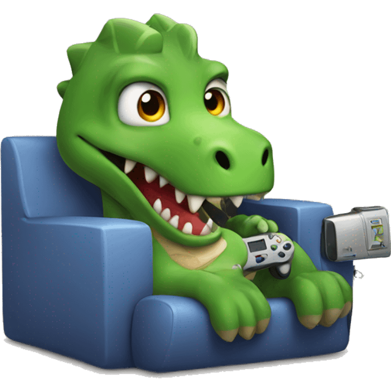 dinosaur playing video games emoji