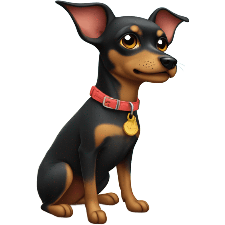 minpin dog on island vacation emoji