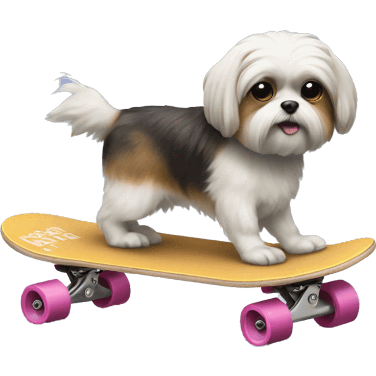 Shitzu dog on a skateboard emoji