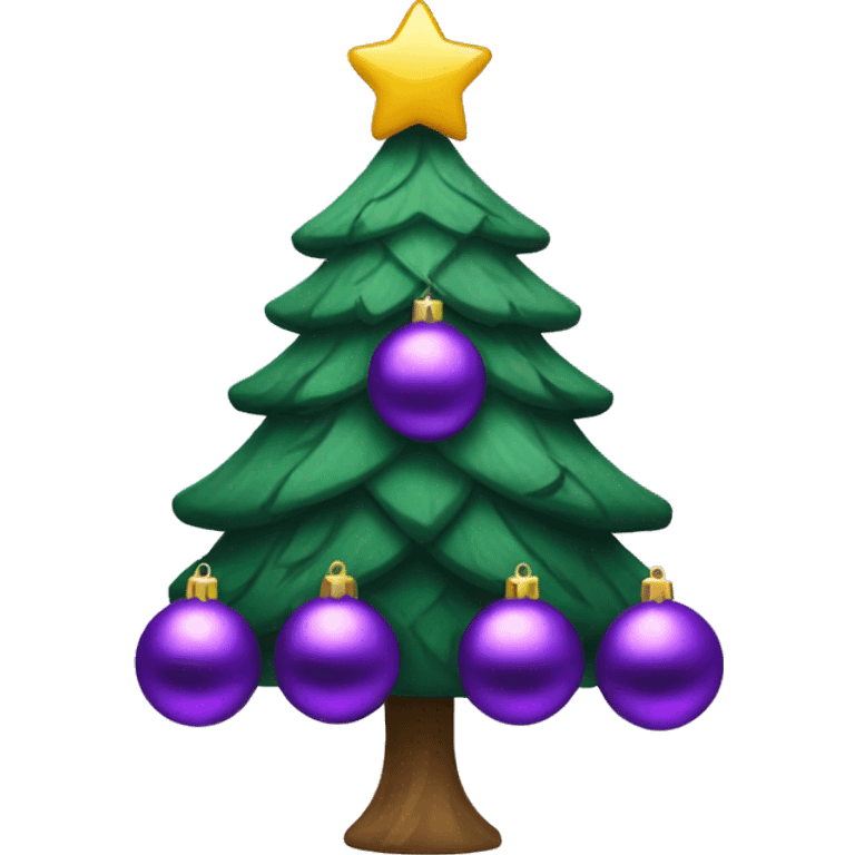 Christmas tree with purple ornaments emoji