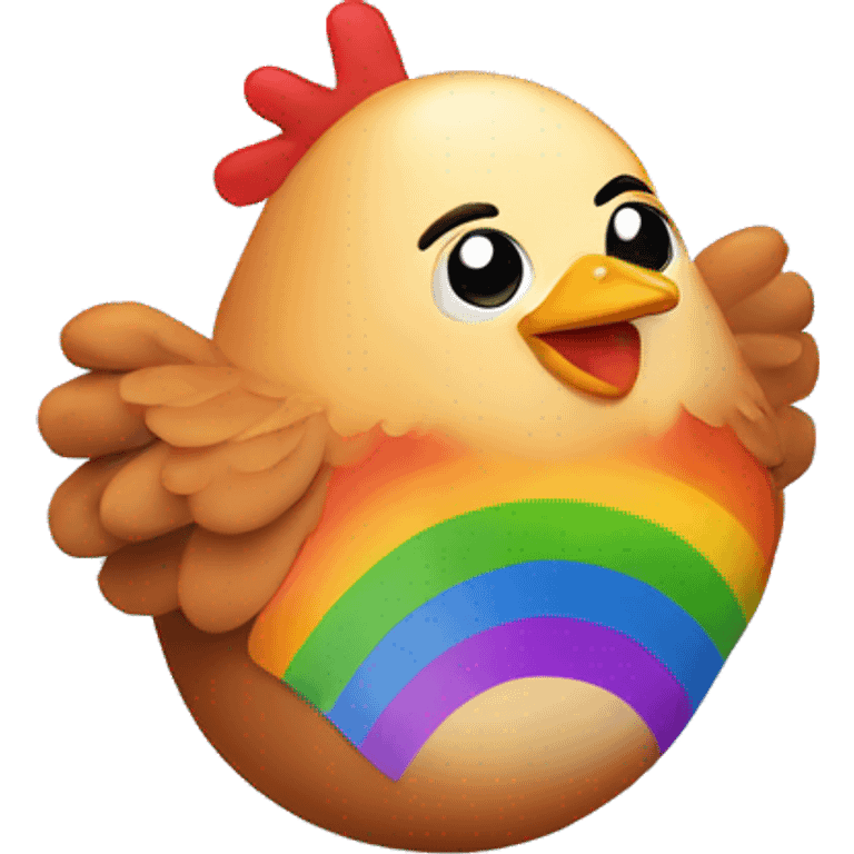 Chicken thigh with rainbow emoji