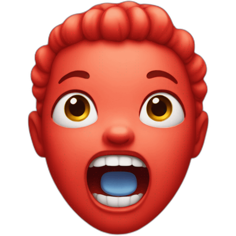 Screaming red baby emoji