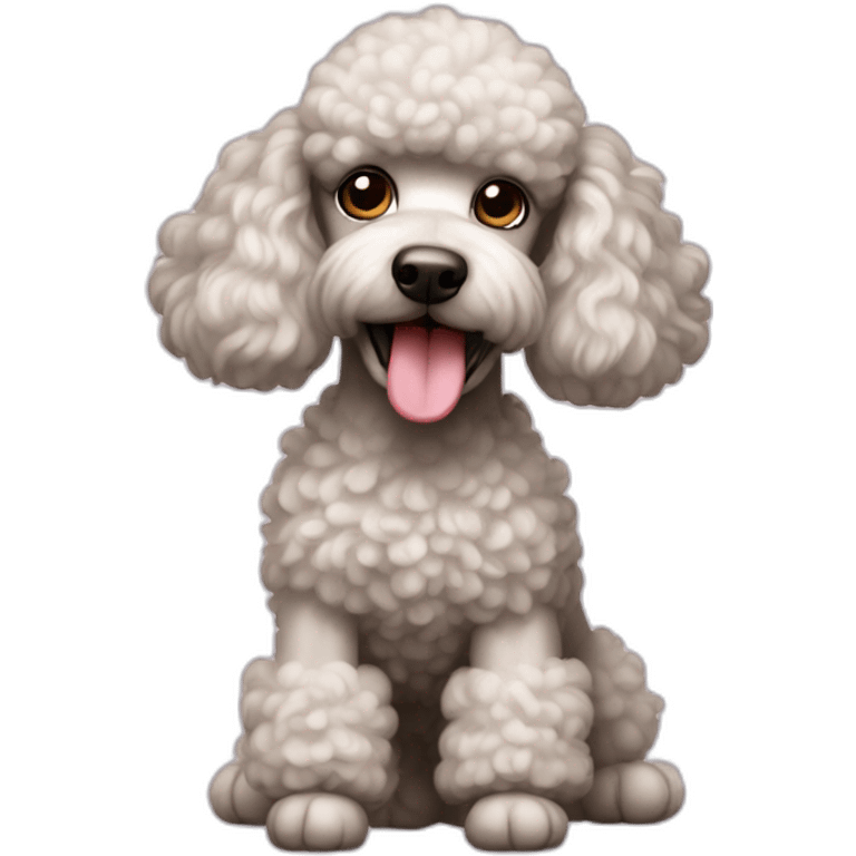 Poodle playing emoji