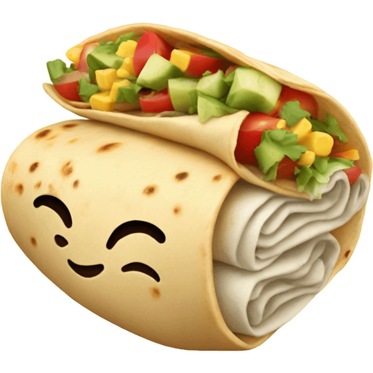 A burrito with appl emoji