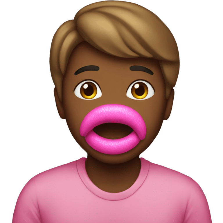 Pink kiss emoji