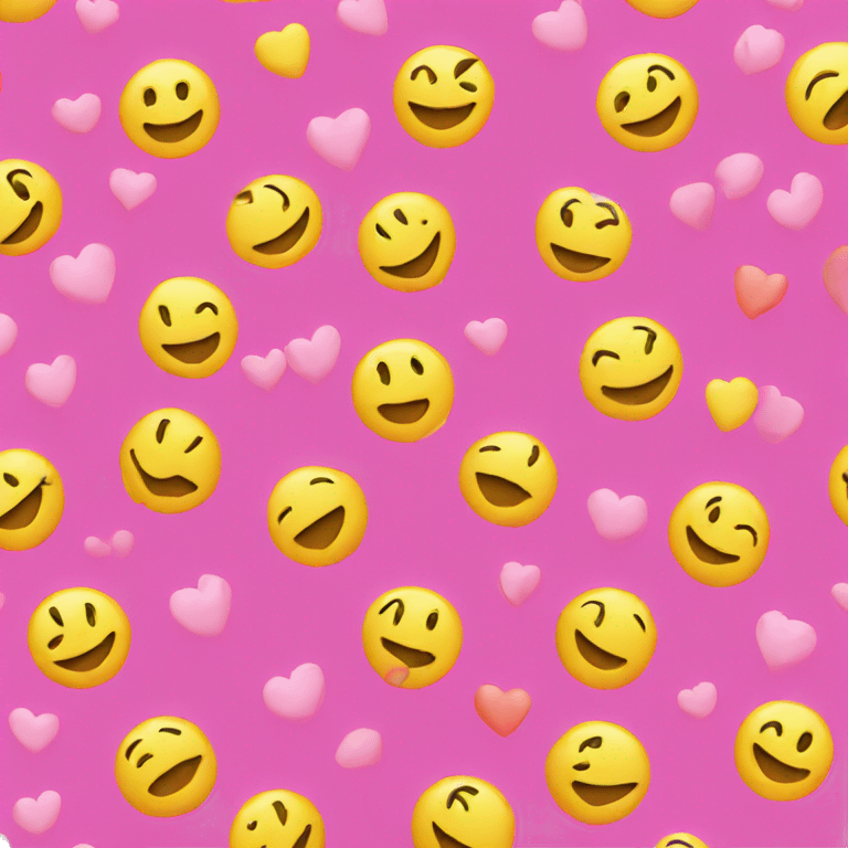 Smiley face with pink hearts emoji