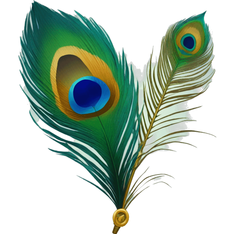 Peacock feather and lord Krishna emoji