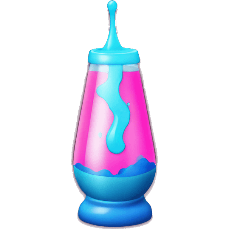 Design a retro lava lamp emoji with pink and blue emoji