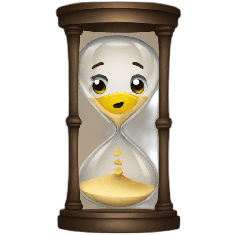 emoji waiting outside hourglass emoji