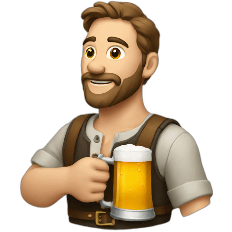 a man drinking beer from a stein emoji