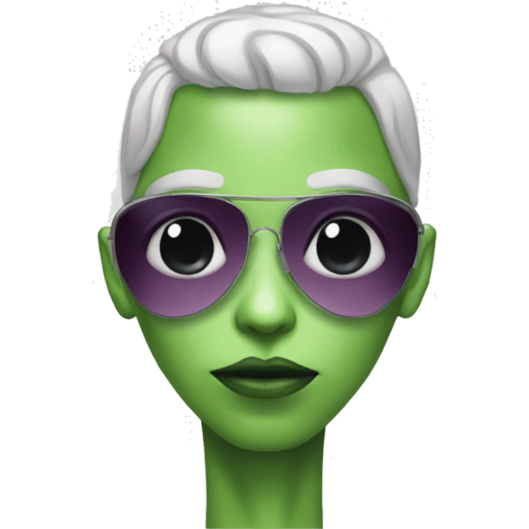 fashionable alien face emoji